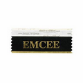 Emcee Award Ribbon w/ Gold Foil Print (4"x1 5/8")